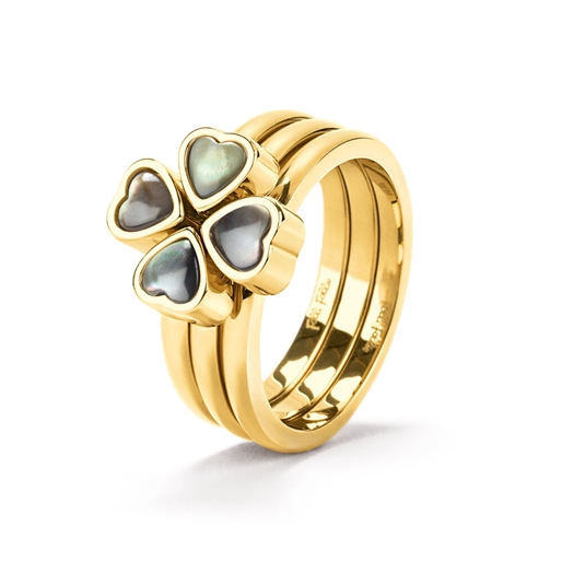 Heart4Heart Yellow Gold Plated Set Ring-